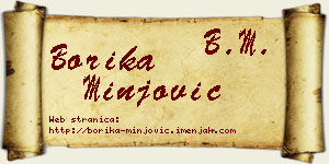 Borika Minjović vizit kartica